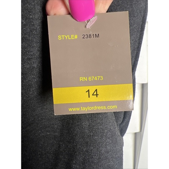 Taylor Sleeveless Ruched Stretch Bodycon Dress Women's Size 14 Gray NWT - Picture 3 of 9